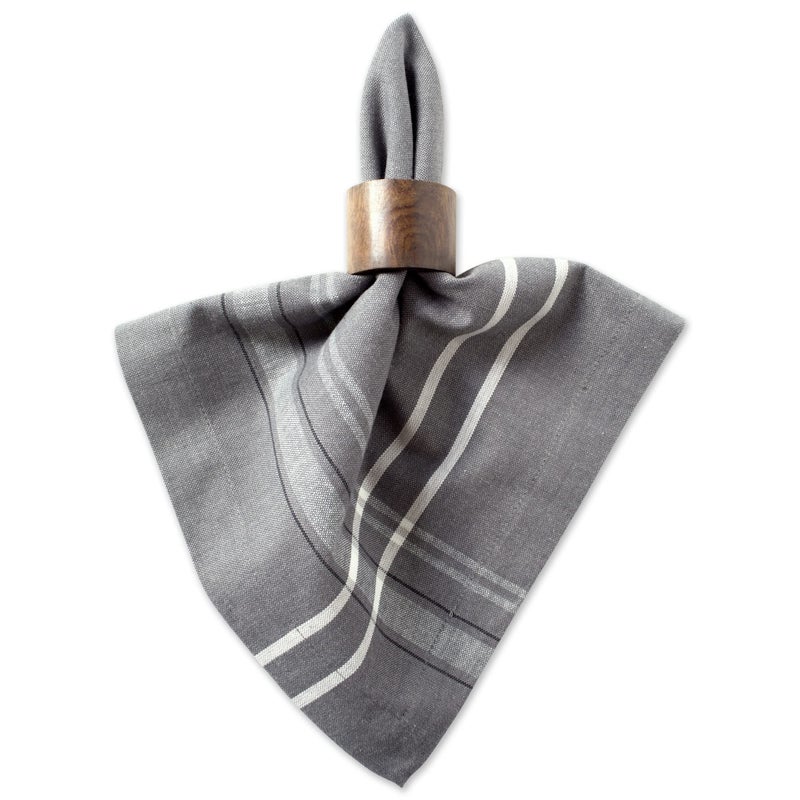 DII French Stripe Tabletop Collection Farmhouse Style Dining Table Linen Napkin Set, 20x20, Gray Chambray, 6 Piece - Image 2